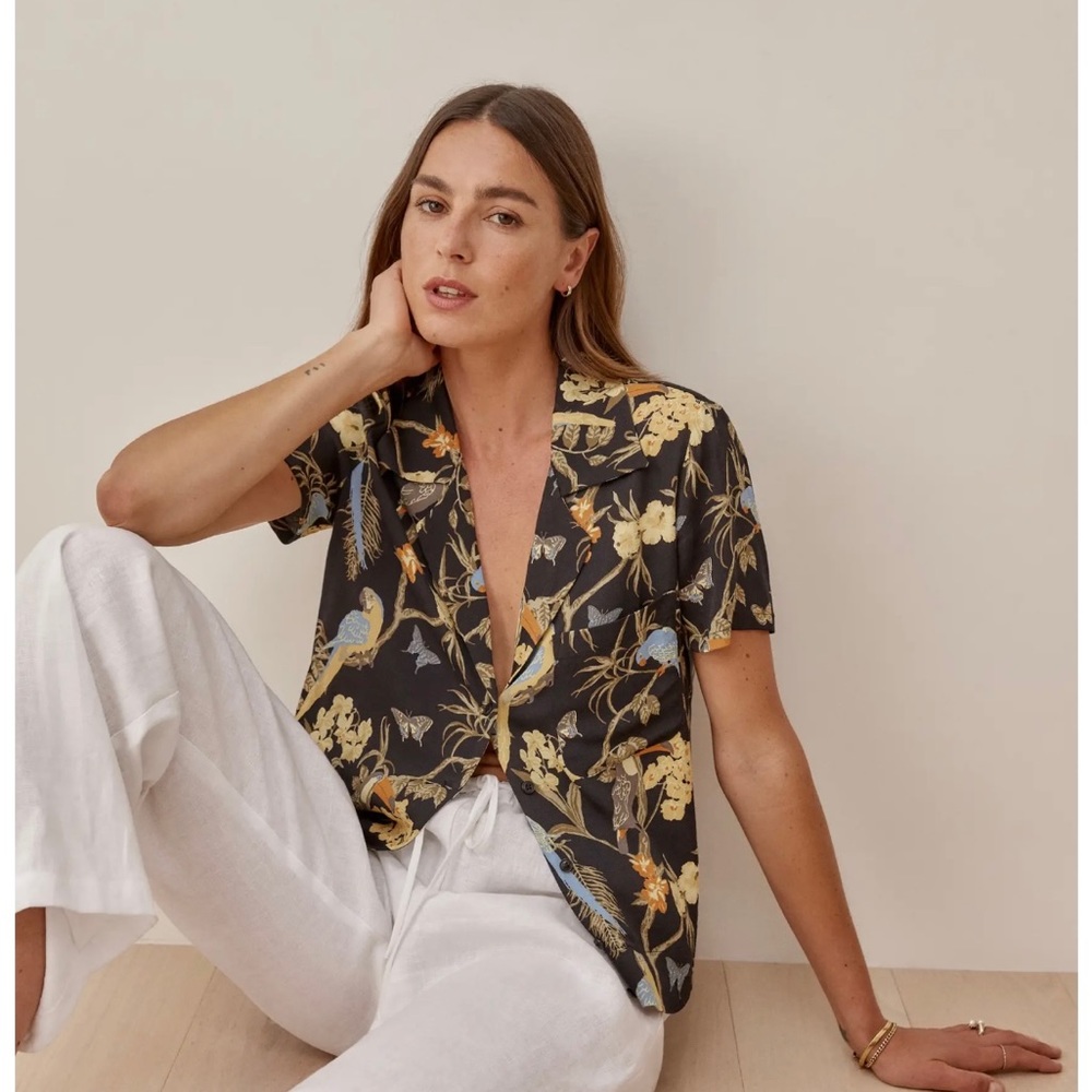 Reformation Cuba Top Aviary Button Shirt